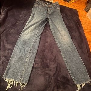 Women’s size 4long modern straight fit in super high rise by Express Jeans